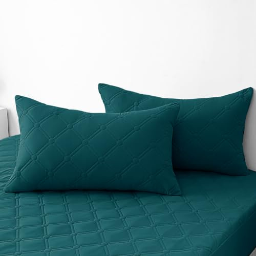 Ystyle Federe Cuscino Letto Impermeabili 50x80cm (Set di 2), Federe Copricuscini Letto Antigraffio, Federa da Cuscino Antiacaro, Chiusura a Busta, Ipoallergico Lavabili Resistenti, Verde Scuro
