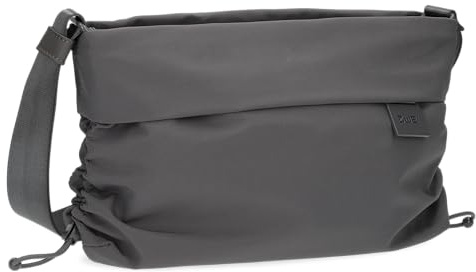 Zwei Damen Umhängetasche AMIE AM70 – 5 L Hobo Bag, leichte Schultertasche mit seitlicher Raffung zur Volumenerweiterung, Geheimfach & verstellbarer Schultergurt (stone)