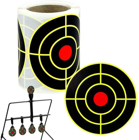 Splatter Targets Stickers - Reaktiva Skjutfläckar Av Klibbigt Papper | Självhäftande Slagmarkörer, 3- Etiketter Med Högt Viz | För Målställ I Stål, Bågskytte, Airsoft Och Noggrannhetsträning