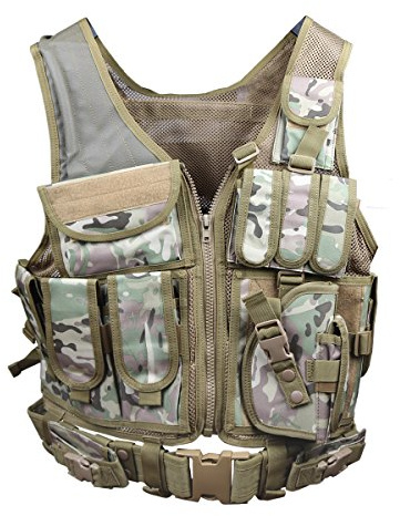 Goetland Tactical Vest Military Modular Vest Ultra-Light Outdoor Hunting Airsoft War Game 600D Polyester Paintball Training Vest for CS Combat Adjustable S-XXL, Camouflage