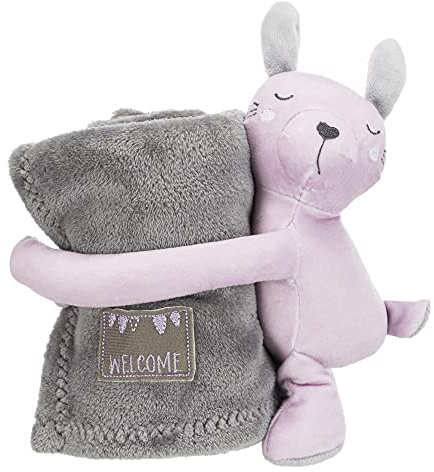 TRIXIE Junior Set Kuscheldecke, Hase, Plüsch, 75 × 50 cm, Grau/Lila