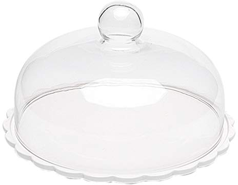 1 Set Kuchen Glasglocke mit Keramik Teller Glas Käseglocke Tortenplatte Haube Dome Torten Glashaube Kuchenständer Tortenglocke Lebensmittel Abdeckung Deckel für Patisserie Cover