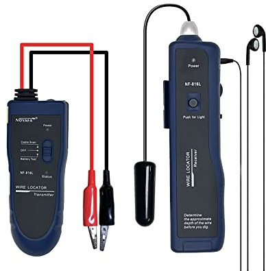 Underground Wire Locator Upgrade, RockyMars Cable Tester with Rechargeable 1100mAh Battery for Invisible Fence for Dogs, Circuit Breaker Finder, Electric Fence Wire Tracer, Wire Break Locator, etc.