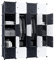 XMTECH DIY Regalsystem Kleiderschrank mit Tür Steckregal Kleiderschrank Garderobenschrank Schuhregal aus Kunststoff (20 Boxen mit Haken)