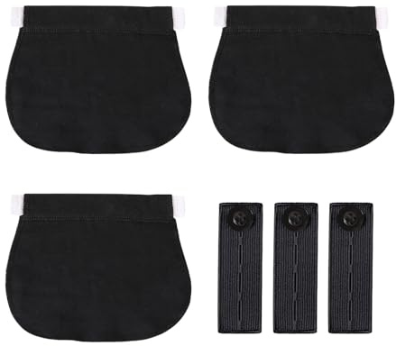NyxSeat 3 paia di fibbie di estensione per cintura + 3 elastici, cintura per gravidanza telescopica, grande elastico può essere allungato, appositamente progettato per donne incinte e persone in