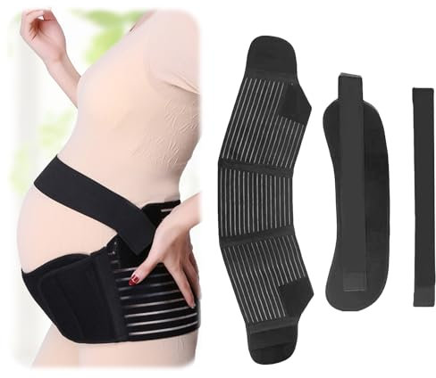 Schwangerschaftsgurt Bauch Gürtel Mutterschafts Gürtel für Schwangere Stürzt Taille und Bauch Dehnbares,Atmungsaktives Material,Kann Rücken- und Beckenbodenschmerzen Lindern und Unterstützen (Schwarz)