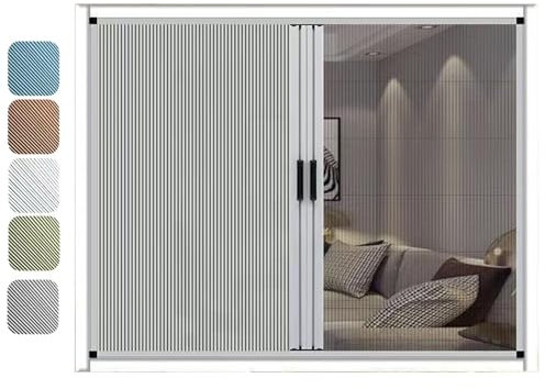 GENSNRY Tapparelle a Nido d'Ape/Schermo per Finestra 2 in 1, zanzariera Scorrevole espandibile a 2 Vie con Alluminio Bianco per Interni, Isolamento Termico Oscurante, schermi Giorno-Notte (Grigio, 1