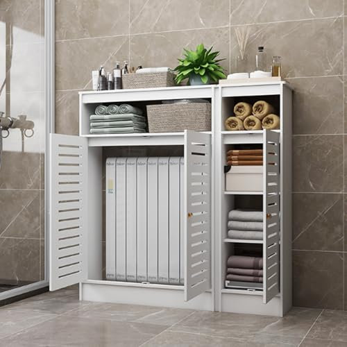 HSWOYEA White Modern Radiator Cover,Modern Home Wood Radiator Cover, Heating Cabinet Storage Shelf, Easy Installation,Shields Pipes,for Home Living Room Bedroom.(L50*H90*T20cm)(100 * 100 * 25cm)
