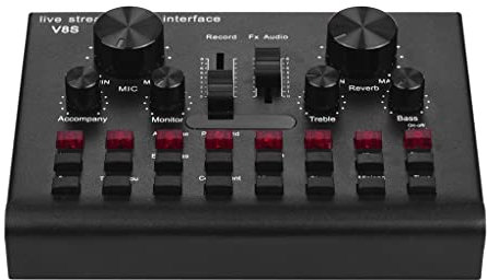 IUBGFTO Mixer Audio USB Multifunzionale Scheda Audio per Streaming Live Dispositivo vocale Attrezzatura per Karaoke DJ con Volume Regolabile Connessione BT