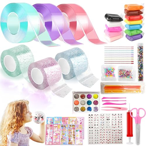 Kit De Burbujas Nano Cinta, 75 Piezas de Cinta de Burbujas Soplable, DIY Craft para Niños, Regalo Divertido