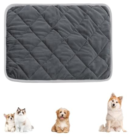 Wsetyy Self Heating Pad for Dogs, 50 x 40 CM Self Heating Pet Pad, Self-Heating Dog Blanket for Dogs, Cats, Guinea Pig (Grey, 50 x 40 CM)
