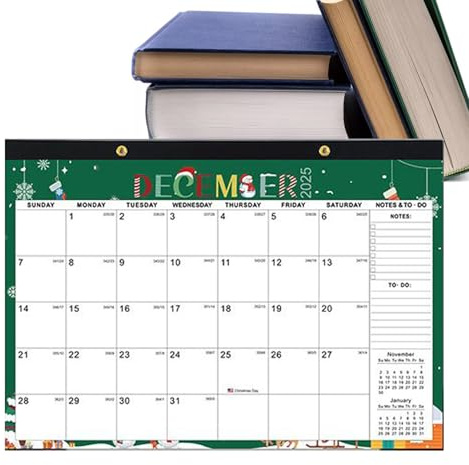 Dewireaey Calendario Mensual 2025-2026 de Pared,Calendario Escolar de julio 2025 a diciembre 2026 - Bloques Grandes Anti-manchas De Tinta Para Organizar Tareas Y Citas
