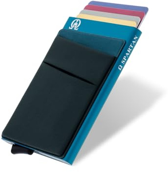 RE® Tarjetero para Hombre con Capacidad de 6 a 8 Tarjetas | Tarjetero Metálico RFID | Cartera Minimalista de Aluminio | Portatarjetas Compacto y Seguro
