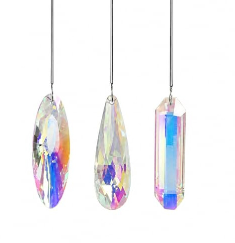 3 Pezzi Acchiappasole in Cristallo K9 da Appendere, Prisma Arcobaleno per Finestre, Gocce di Vetro Sfaccettato per Lampadario, Decorazione Feng Shui per Casa Giardino, Idea Regalo Natale