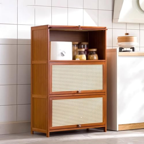 60 cm diskbänkskåp, 3-nivåers rack med dörrar, platsbesparande nizerhylla för kök, bred skafferi solut & Slish-design.