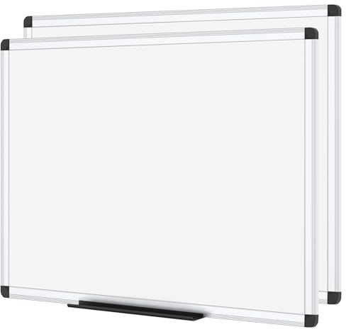 VIZ-PRO Magnetic Whiteboard/Dry Erase Board, 48 X 36 Inches, Pack of 2