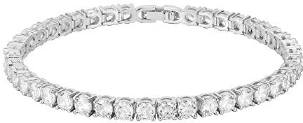 PAVOI 14K Gold Plated Cubic Zirconia Classic Tennis Bracelet | White Gold Bracelets for Women | 4mm CZ, 7 Inches