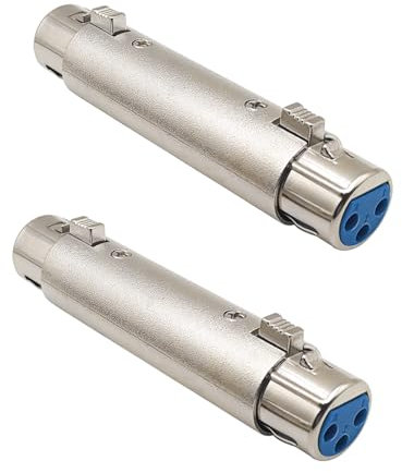 iYueMps 2 Stück 3Pin XLR Connector Buchse auf Buchse Steckverbinder, XLR Audio Mic Adapter für Mikrofon, HiFi, Mischpult und Lautsprechersystem