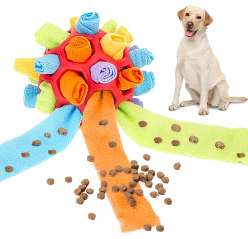 Riisoyu Palla da Fiuto per Cani, Snuffle Ball Palla da Sniffing Mat Interattivi Dog Puzzle Toys Portatile Sniffing Ball Giocattolo Interattivo per Cani Incoraggia la Capacità di Alimentazione