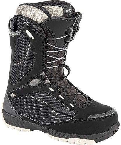 Nitro Damen Monarch TLS '24 All Mountain Freestyle Schnellschnürsystem Boot Snowboardboot, Black-Sand, MP 24.5 // EU 38 // US WMN 7