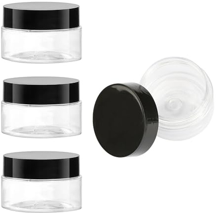 Rumyve4pcs Empty Plastic Cosmetic Jar,Clear Travel Cosmetic Container,Mini Wide-mouth Bottle with Lid,30g Wide-Mouth Bottle Travel Storage Cosmetic Beauty Products Face Cream