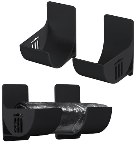 4pcs Trash Bag Holder, Trash Bag Dispenser Roll Holder Wall Mount Shopping Grocery Bag Roll Holder Plastic Trash Bag Organizer for Cabinet Kitchen Home Organization and Storage Rack (Black)