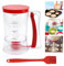 NAROSEBE Distributeur de Pâte 900ml, Bouteille pour Pâte à Crêpe en Plastique, Distributeur de Pâte à Gâteau avec Échelle, Bouteille Pâte à Pancake Transparente, pour Crêpes Gaufres Cupcakes Biscuits