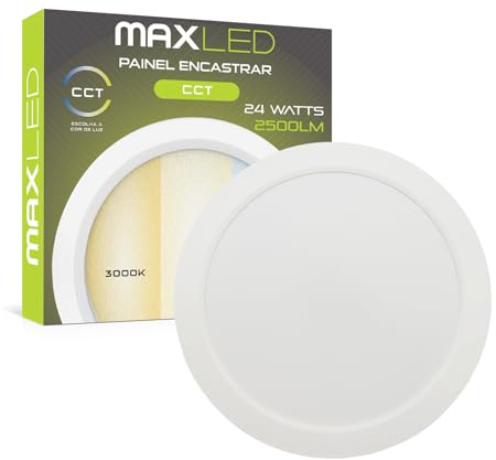 Maxled, Light is Led! LED Infällda Spotlight 24W 2500lm 3CCT 3000K Varmvit 4000K Naturvit 6500K Kallvit Extra Platt Infälld Spotlight Hål Ø187-200mm LED Takspotlights för Kök Vardagsrum Sovrum
