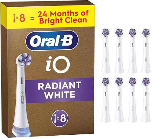 Oral-B Aufsteckbürsten iO Strahlendes Weiss, Weiß, 8 Stück - Original Zahnbürstenaufsatz für Elektrische Zahnbürste, Zahnbürstenköpfe zur Zahnaufhellung