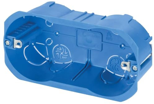 Scatola 504 da incasso a parete, 4 moduli/posti, per cartongesso, legno, in tecnopolimero ad alta resistenza, cassetta per impianto elettrico, universale per serie civili, blu