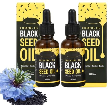 Organisk svart kumminolja 60 ml, svart kumin fröolja 100 % ren, naturlig och premium kallpressad för hårväxt, hud, ansikte, massage
