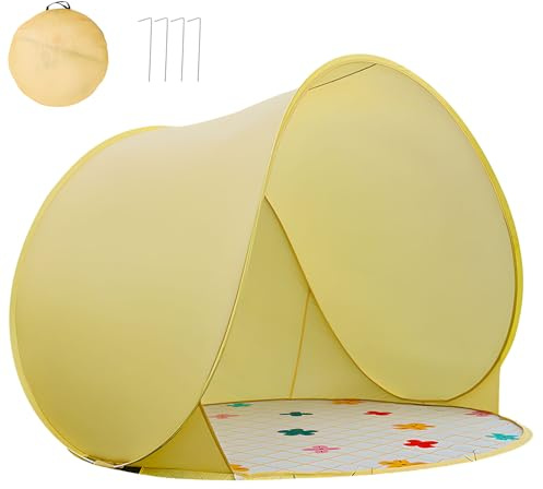 Refugio de playa Pop Up con protección UV, UPF 50+ Popup, concha de playa plegable, tienda de campaña para bebé, protección contra el viento, tienda de campaña de playa, tienda automática desplegable