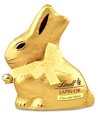 Lindt - Moulage LAPIN OR - Chocolat Blanc - Idéal pour Pâques, 200g