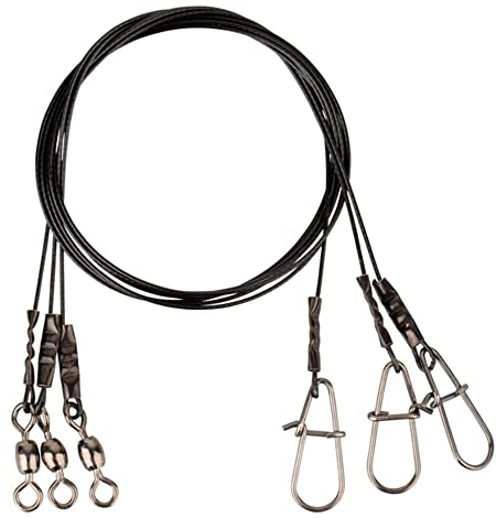 Savage Gear Black7 Trace 30cm 0,45mm 11kg - 3 Spinnvorfächer aus Stahl, Stahlvorfach zum Hechtangeln, Spinnvorfach, Stahlvorfächer