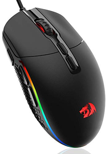 Redragon M719 Invader Wired Optical Gaming Mouse, 7 Programmable Buttons, RGB Backlit, 10,000 DPI, Ergonomic PC Computer Gaming Mice with Fire Button