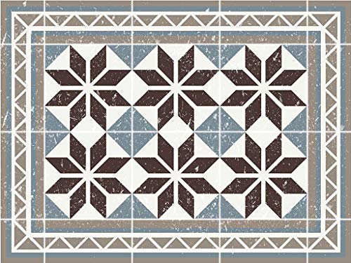 Tischset | Platzset abwaschbar - Blumen Mosaik - aus erstklassigem Vinyl (Kunststoff) - 4 Stück - Eine besondere Tischdekoration mit toller Wirkung - Tischunterlage - Tischmatte - Made in Germany