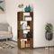 Retro Bücherschrank Bücherregal Highboard mit 4 Regalen, Vintage Standregal Wohnzimmerschrank Aufbewahrungsregal ufbewahrung für Bücher und Wohnzimmer, Honigbraun 51x25x132cm Massivholz Kiefer