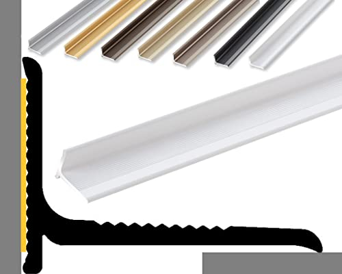 (13,49EUR/m) NALine Abschlussprofil Wand | 22 x 15 x 1180 mm | weiß Pulverbeschichtet | Innenwinkel | Fenster Balkon Abschluss | Dehnungsprofil | Sockelprofil | Wandabschlussleiste