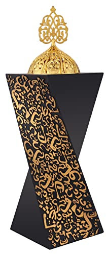 TERSCHELLING Bruciatore di incenso in resina, incenso Bakhoor, bruciatore di incenso a carbone, per yoga, aromaterapia, decorazione per ufficio e casa (nero)