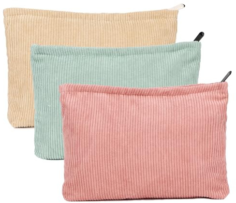 3Pcs Neceser Maquillaje Mujer Portátil Bolsas de Maquillaje de Viaje Pequeño Neceser de Aseo Multifunctional Bolsa de Cosméticos Bolsa de Maquillaje de Lona para Viaje