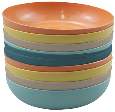 suaywo Teller Set 10 Stück 14.5cm/5.71inch Plastikteller Unzerbrechliches Speiseteller Set Kunststoffteller aus PP Essteller Plastik Mehrweg Mikrowelle und Spülmaschinenfest für Kinder & Erwachsene