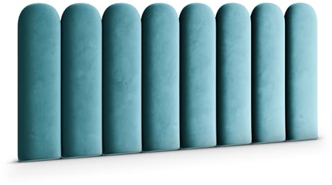 Muralo - Samt Wandkissen Stoff Polster-Paneel für Schlafzimmer Wohnzimmer Bett Wandpolster Bettkopfteil Lendekissen Modern Luxus Gepolstert Magic Velvet (Meerfarbe, 20 cm x 60 cm)