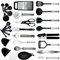 M MSDEE Cooking Utensils Set-27 Pcs Kitchen Utensils, Cooking Turners Gadgets Tools, Kitchen Accessories Heat Resistant Spatula Ladle Spoon for Non Stick Cookware (27 Pcs Nylon Utensils Set)