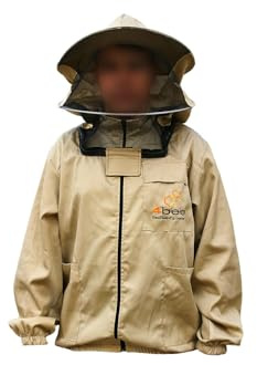 Imkerjacke 4BEE - Imkeranzug -mit Atmungsnetz - Atmungsaktiv - Imkerei - Bienen - Insekten - Schutzkleidung mit Abnehmbarem Hut -Schutzbekleidung für Imker - Größe S