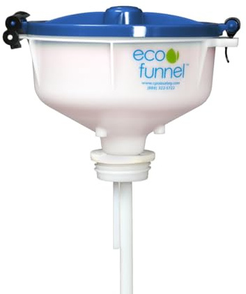 8 inch ECO Funnel, Cap Adapter, 2 inch Buttress (Coarse Thread) Cap Adapter, Blue Lid