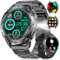 LIGE Militär Smartwatch Herren, 530 mAh Akku, 1,43'' AMOLED Display Sportuhr Herren mit Taschenlampe/110+ Sportmodi,IP68 Wasserdicht Fitnessuhr mit Herzfrequenz,Schlafmonitor für Android iOS Schwarz