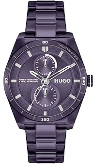 HUGO Multi Zifferblatt Quarz Uhr für Damen Kollektion #Fast for HER mit Lilas Edelstahlarmband - 1540170
