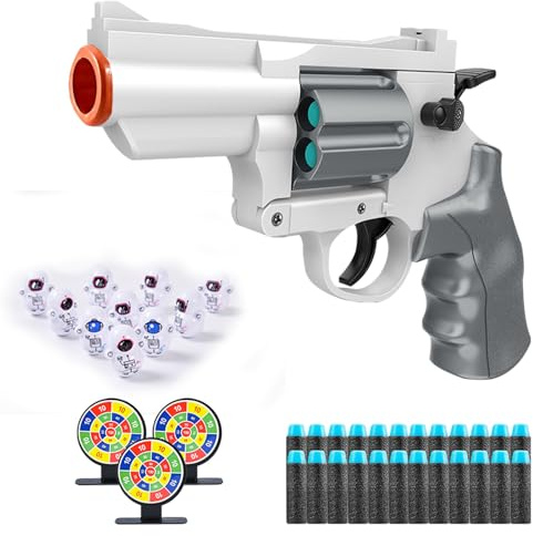SZJYMY Pistola Giocattolo Soft Bullet, Pistola Blaster, Shockwave, Giocattolo di Sicurezza, Modello di Gioco di Ruolo, Pistola Revolver Giocattolo per Bambini dai 3 agli 8 Anni e Oltre