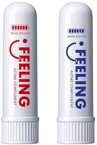 2 Pack Inhalador Nasal de Menta y Aceites Esenciales - Alivio Rápido para Congestión, Aromaterapia Refrescante, Mejora la Respiración