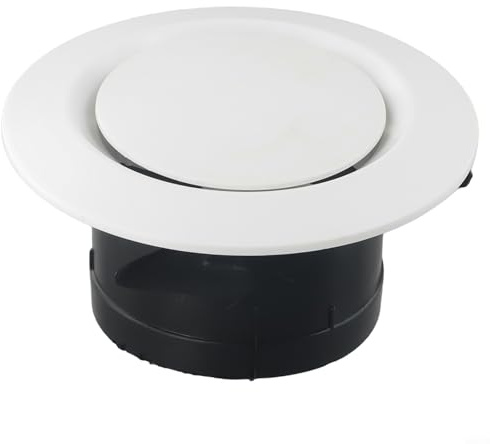 Griglia di ventilazione a soffitto in ABS con design montabile e volume d'aria regolabile per un'efficace alimentazione d'aria e riduzione del rumore all'interno (100 mm)